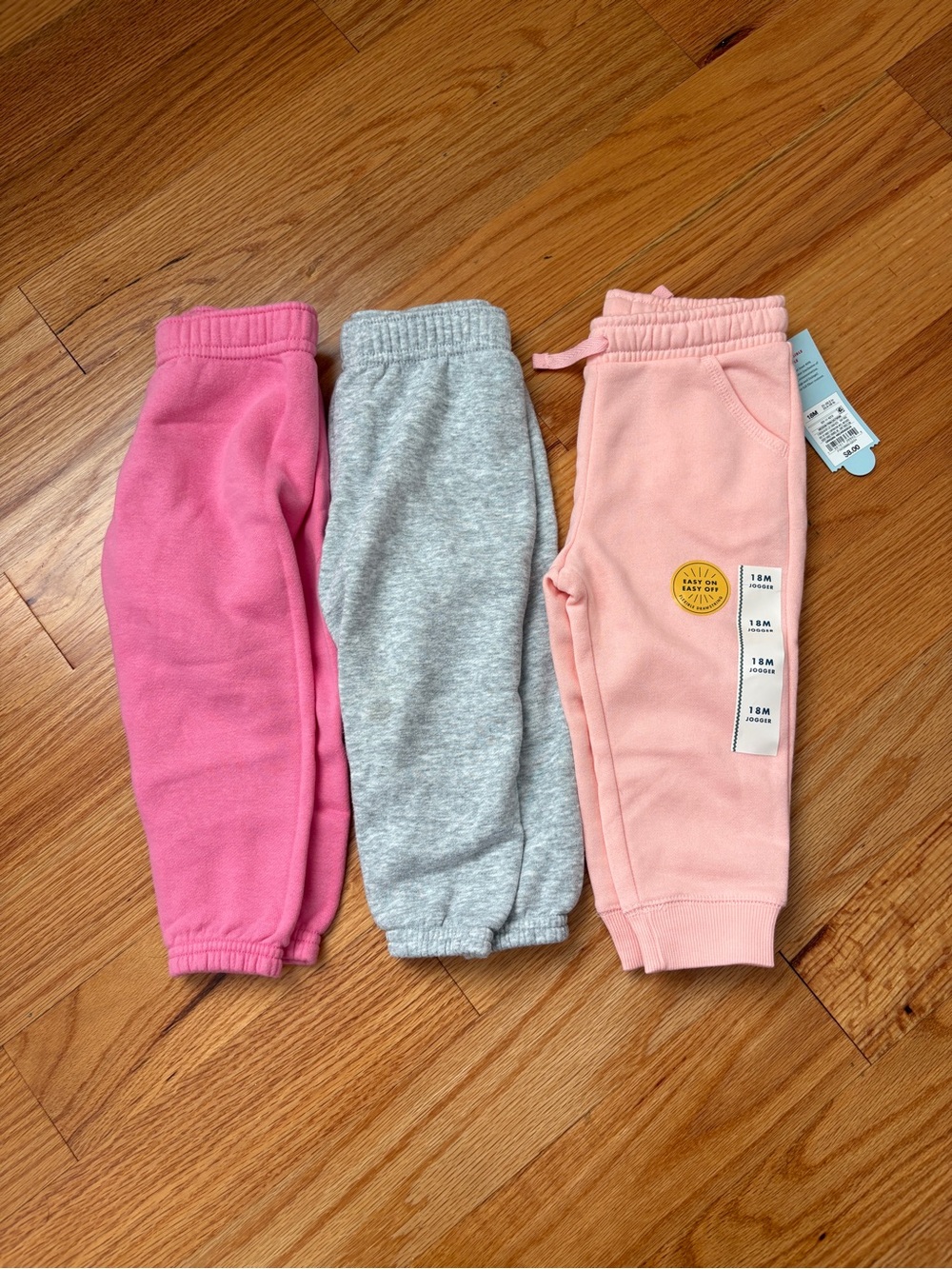Cat & Jack & Garanimals Pink, Light Pink & Heather Gray 3-Pack Jogger Pants